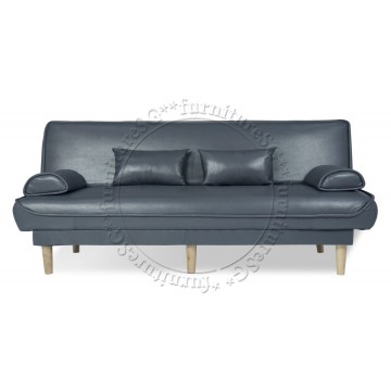 Cecelia Leather Aire 3 seater Sofa Bed (Grey) (Available from 8th June)